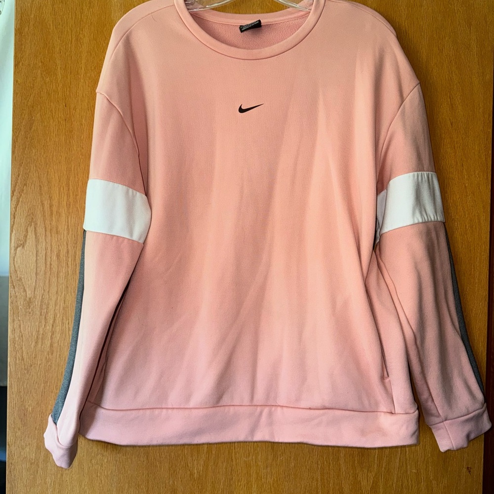 Nike Women's Soft Pink Crew Neck Sweater